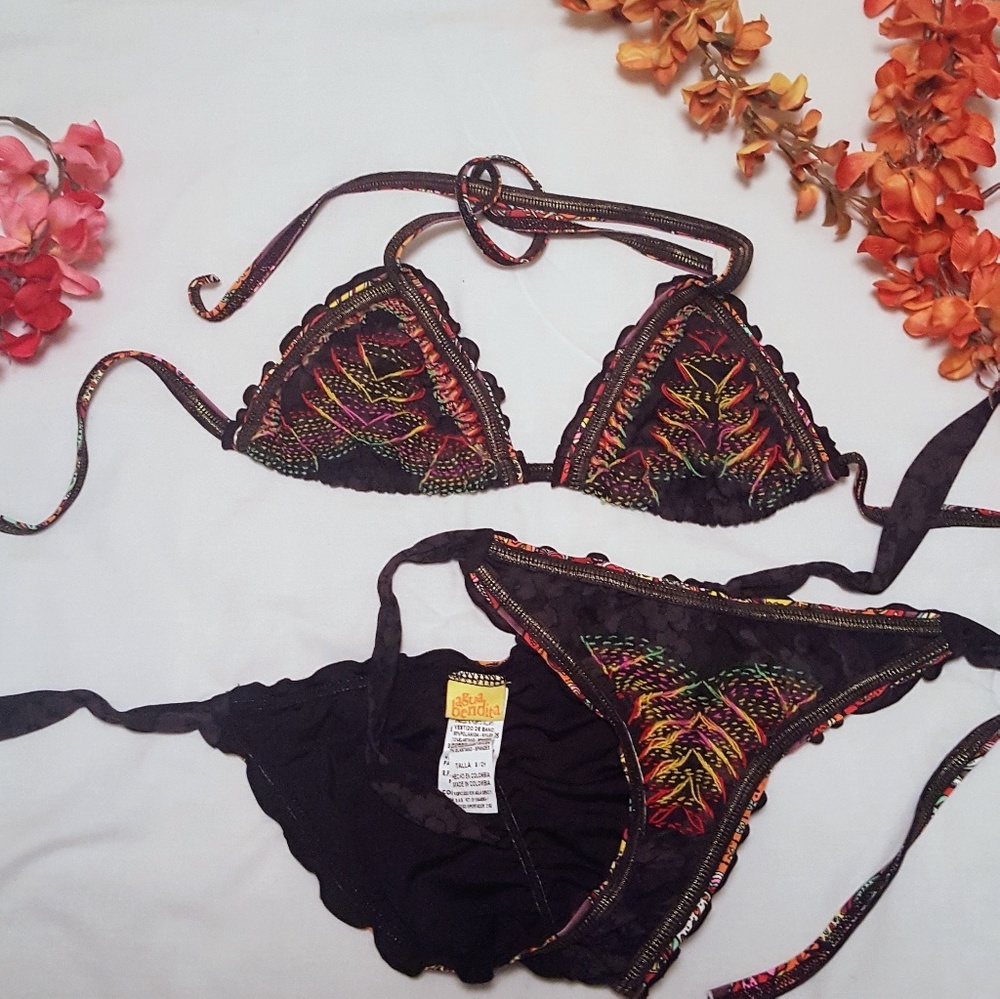 AGUA BENDITA SMALL BIKINI HAND EMBROIDERED